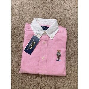 Polo Ralph Lauren Oxford Button Down dress shirt Polo Bear NWT size 6